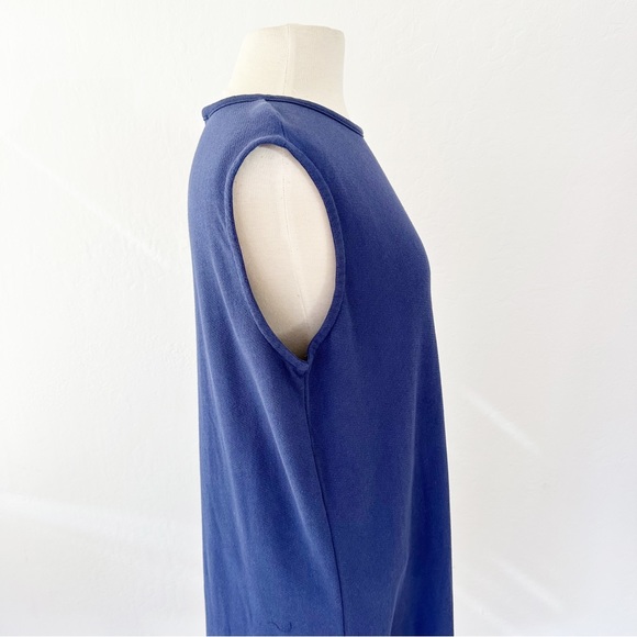 Eileen Fisher Lightweight Organic Cotton French Terry Dress Iris Blue | Medium - Picture 5 of 10